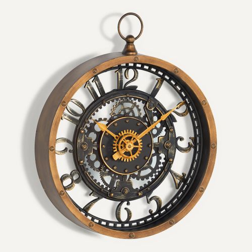 Horloge D27 cm LILIANA Marron vue 3/4