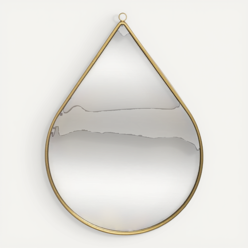 Miroir Mural En Métal En Forme De Goutte 21 X 29 Cm