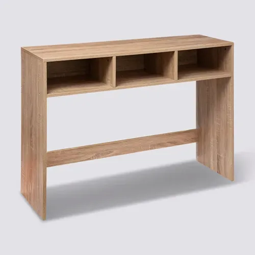 Meuble Console Bois Clair 3 Niches De Rangement H 75 Cm