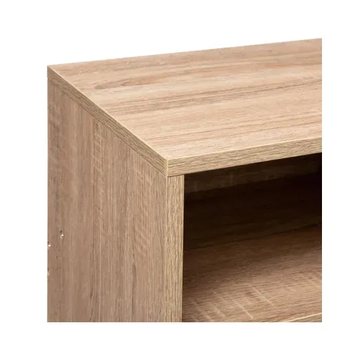 Meuble Console Bois Clair 3 Niches De Rangement H 75 Cm