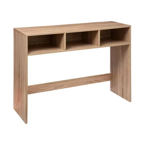 Meuble Console Bois Clair 3 Niches De Rangement H 75 Cm