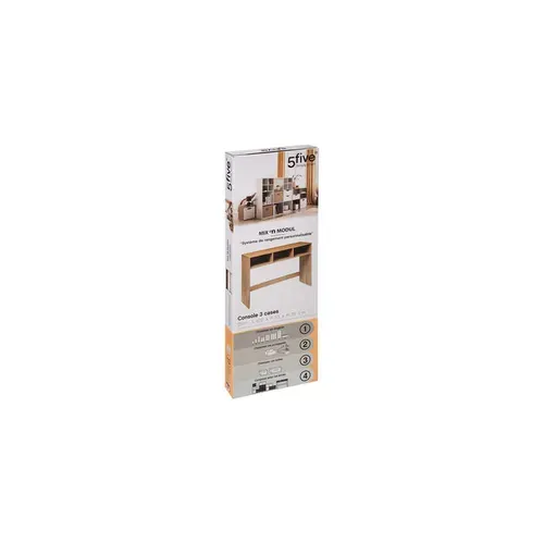 Meuble Console Bois Clair 3 Niches De Rangement H 75 Cm