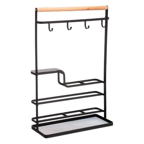 Organiseur De Cuisine Multi-fonction En Métal Noir H 43.5 Cm