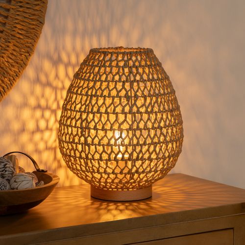 Lampe à Poser En Métal Et Papier H 35.5 Cm