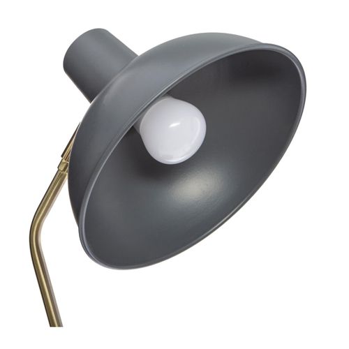 Lampe De Bureau En Métal Gris H 38 Cm