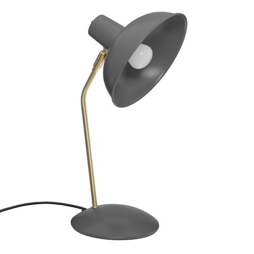 Lampe De Bureau En Métal Gris H 38 Cm