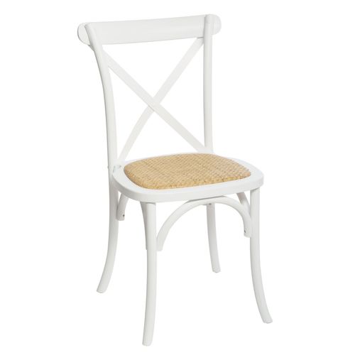 Chaise Bistrot Design D'antan En Bois Isak - Blanc