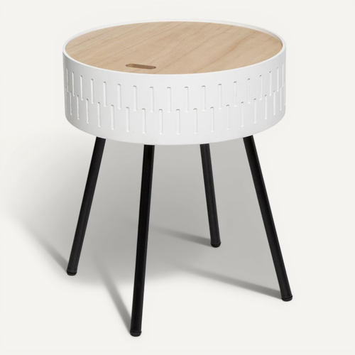 2 En 1 Table à Café Et Coffre De Rangement Blanc