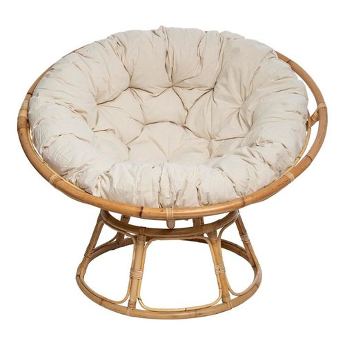 Fauteuil En Rotin Style Loveuse Et Coussin En Coton H 80 Cm