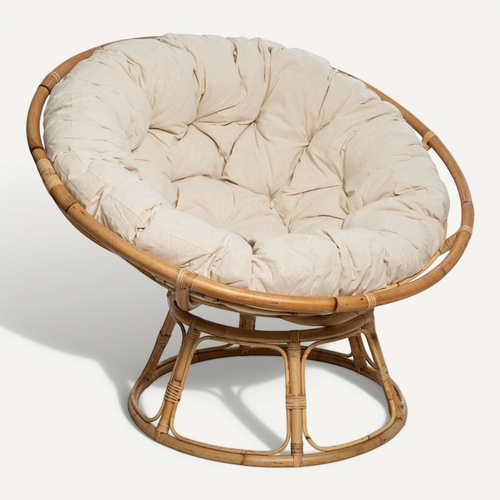 Fauteuil En Rotin Style Loveuse Et Coussin En Coton H 80 Cm