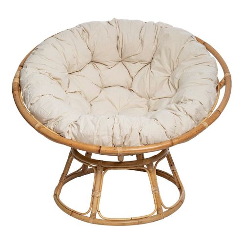 Fauteuil En Rotin Style Loveuse Et Coussin En Coton H 80 Cm