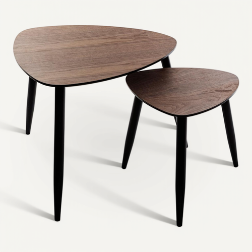 Lot De 2 Tables à Café Gigognes En Bois Foncé