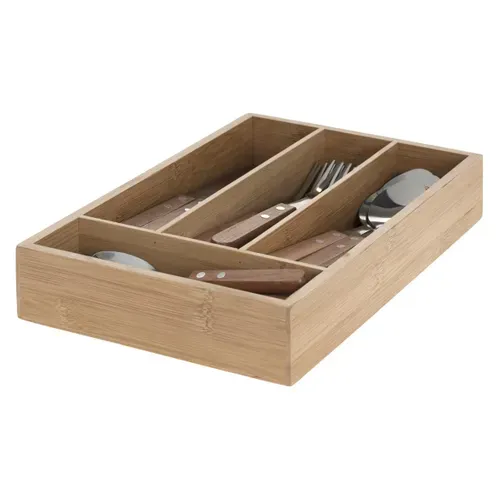 Ménagère 24 Pièces Couverts En Inox Avec Range-couverts En Bois