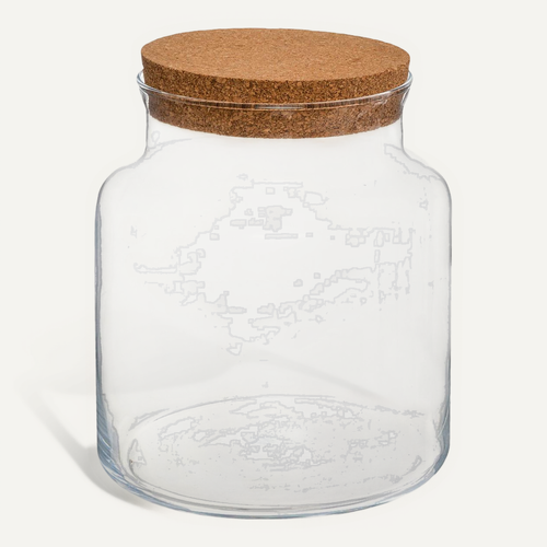 Terrarium En Verre Trempé Et Bouchon Liège H 21.5 Cm Pour Créer Vos Compositions Florales