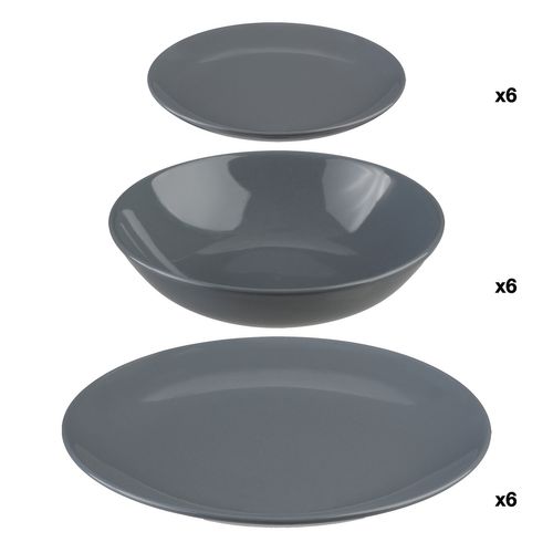 Service De Table 18 Pièces "colorama" 26cm Gris