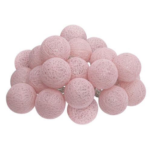 Guirlande Sur Secteur LED 20 Boules - Rose Clair