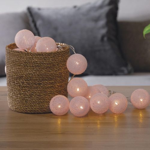 Guirlande Sur Secteur LED 20 Boules - Rose Clair