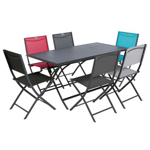 Table Pliante Rectangulaire Azua - 6 Places - Graphite