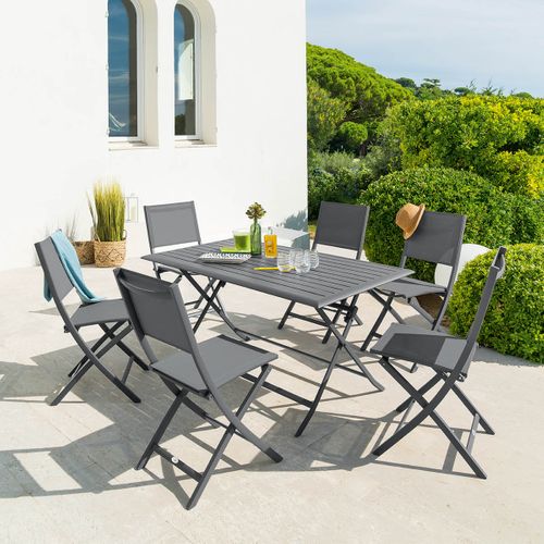 Table Pliante Rectangulaire Azua - 6 Places - Graphite