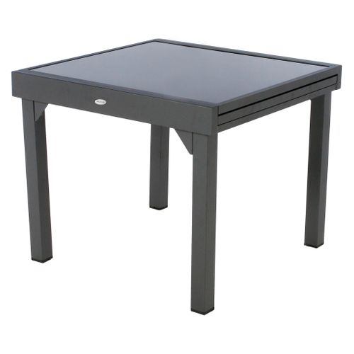 Table extensible 8 personnes PIAZZA Graphite vue 3/4