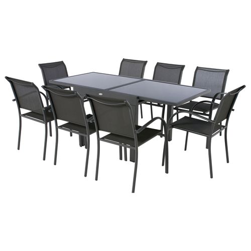 Table extensible 8 personnes PIAZZA Graphite