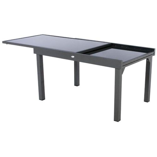Table Rectangulaire Ext. Verre Piazza 10 P. Graphite Hespéride