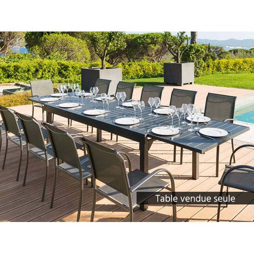 Table Rectangulaire Extensible Piazza 12 P. Graphite Hespéride