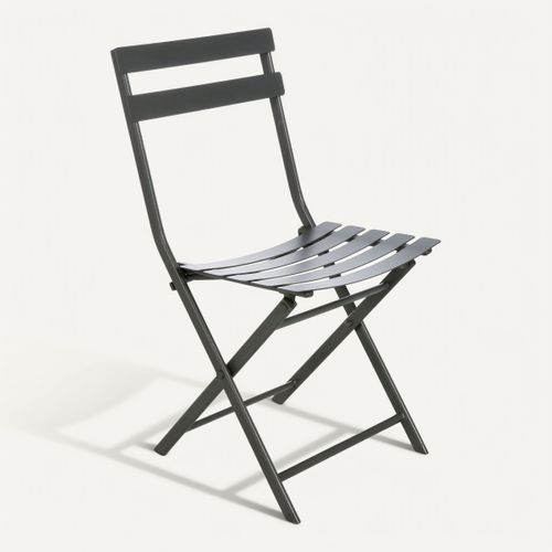 Chaise pliante de jardin GREENSBORO Graphite vue 3/4