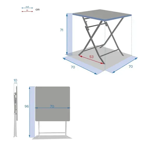 Table carré 2 personnes GREENSBORO Graphite