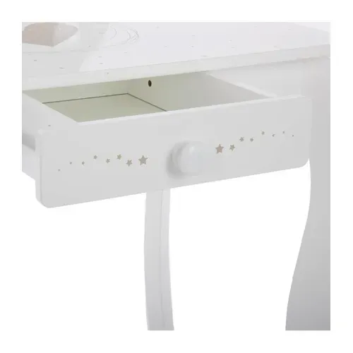 Coiffeuse Enfant Avec Tabouret En Bois