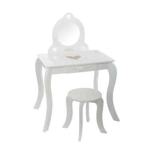 Coiffeuse Enfant Avec Tabouret En Bois