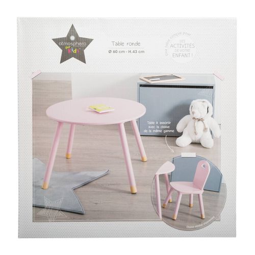 Table Pour Enfant En Bois Rose D 60 Cm