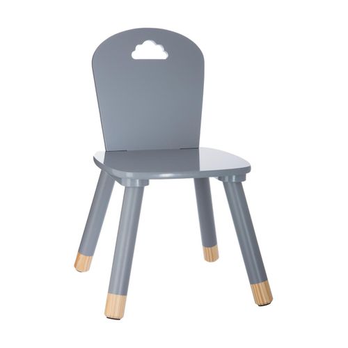 Chaise Pour Enfant En Bois Gris H 50 Cm