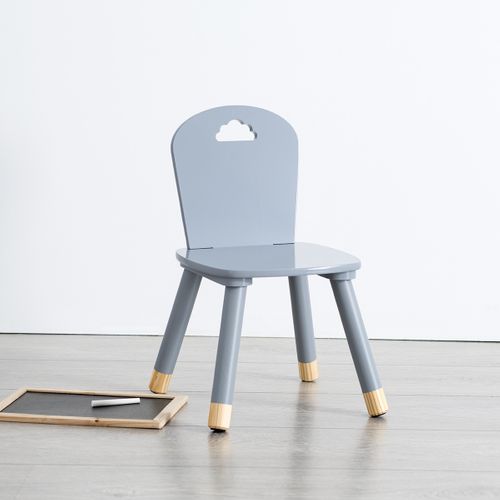 Chaise Pour Enfant En Bois Gris H 50 Cm