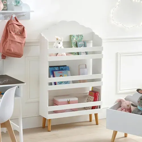 Bibliothèque Enfant Nuage Blanc 3 Étagères
