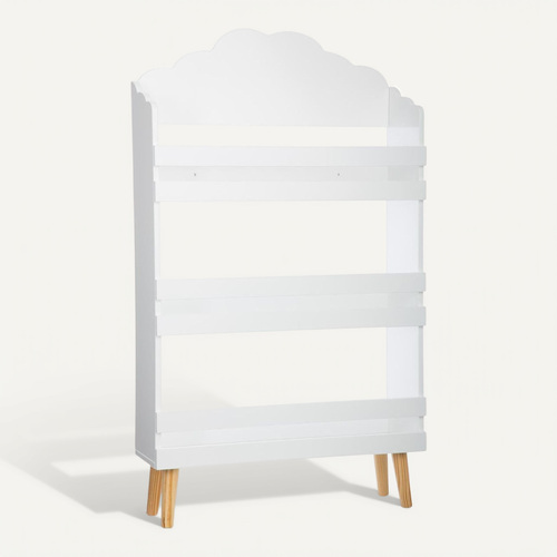 Bibliothèque Enfant Nuage Blanc 3 Étagères