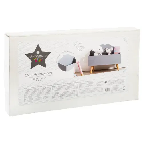 Coffre De Rangement Sur Pied Coffre à Jouet Nuage Gris