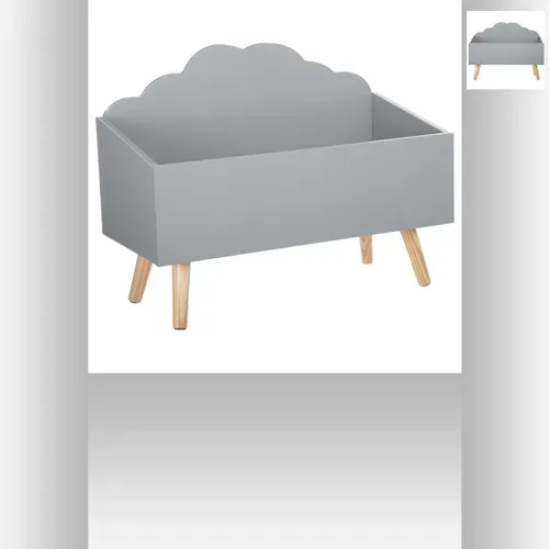 Coffre De Rangement Sur Pied Coffre à Jouet Nuage Gris