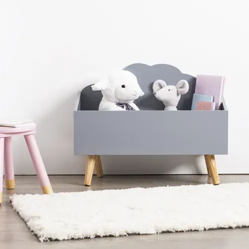 Coffre De Rangement Sur Pied Coffre à Jouet Nuage Gris