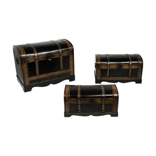 Lot De 3 Malles Bois British