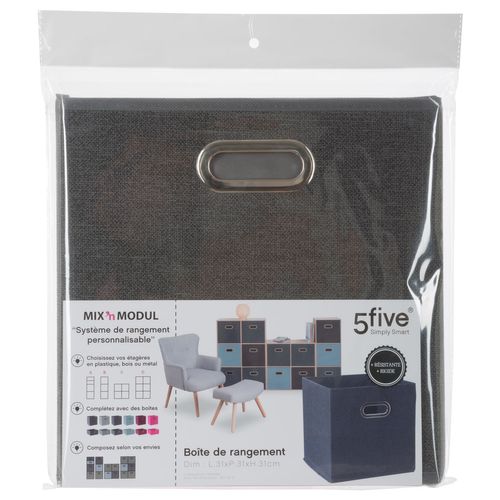 Boîte De Rangement Gris Foncé Chiné 31 X 31 Cm