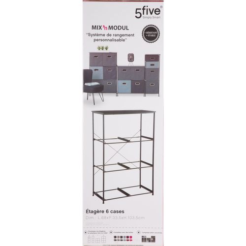 Etagère En Métal Mix N' Modul - H. 104,5 - Noir
