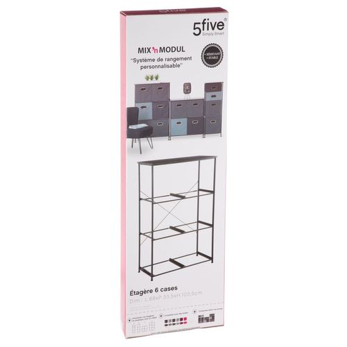 Etagère En Métal Mix N' Modul - H. 104,5 - Noir