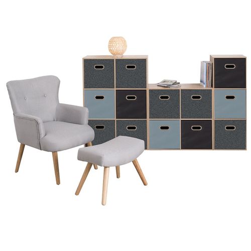 Etagère En Métal Mix N' Modul - H. 104,5 - Noir