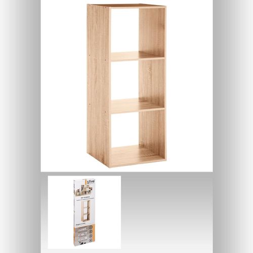 Etagère Rectangulaire à 3 Cases Mix - H. 100,5 Cm - Couleur Bois