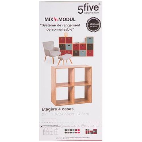 Etagère 4 Cases Mix - P. 32 Cm X H. 67,5 Cm - Beige