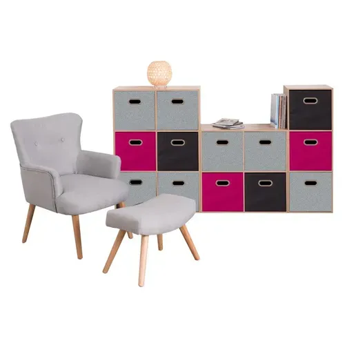 Etagère 6 Cases Mix - P. 32 Cm X H. 100,5 Cm - Beige