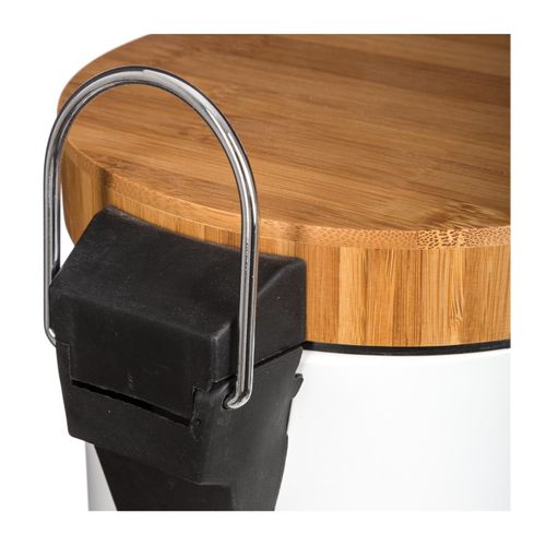 Poubelle salle de bain 3L - Blanc / Naturel vue détaillée