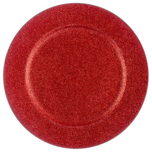 Assiette Présentation Ronde D.33cm Pailletée Rouge