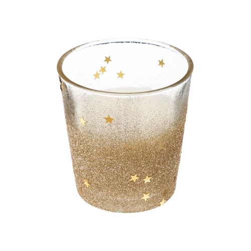 Bougie paillettes H. 8 cm - Transparent